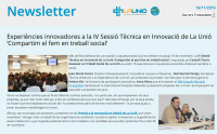 Newsletter IV Sessió Tècnica en Innovació de La Unió \'Compartim el que fem en treball social\'